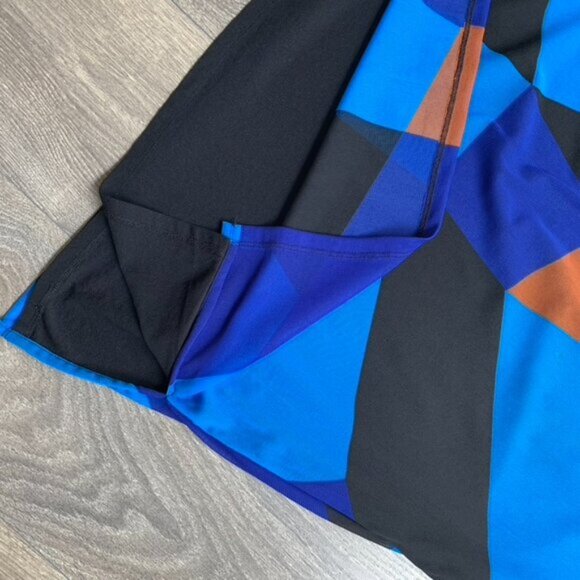 INC International Women’s Top y2k 2000s Concepts Draped Plus Size 3X Blue Print - Picture 7 of 11